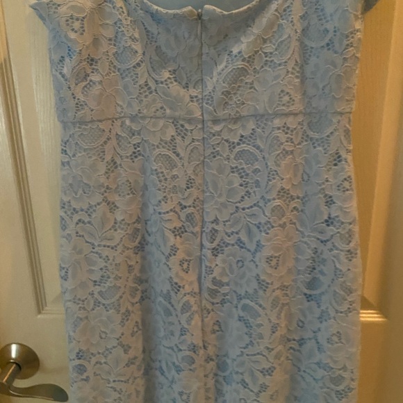 BHLDN  MARIA SLEEVELESS LACE MIDI DRESS in light blue - Picture 10 of 16